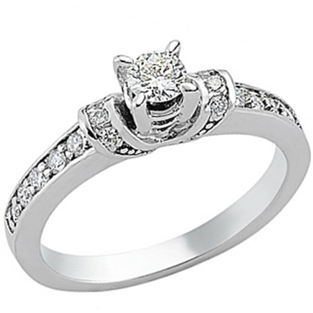 0.40 Ct Diamond Solitaire Solid Gold Ring