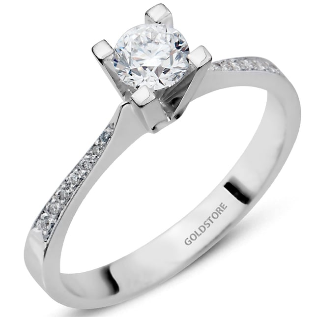0.43 Ct Diamond Solitaire Solid Gold Ring