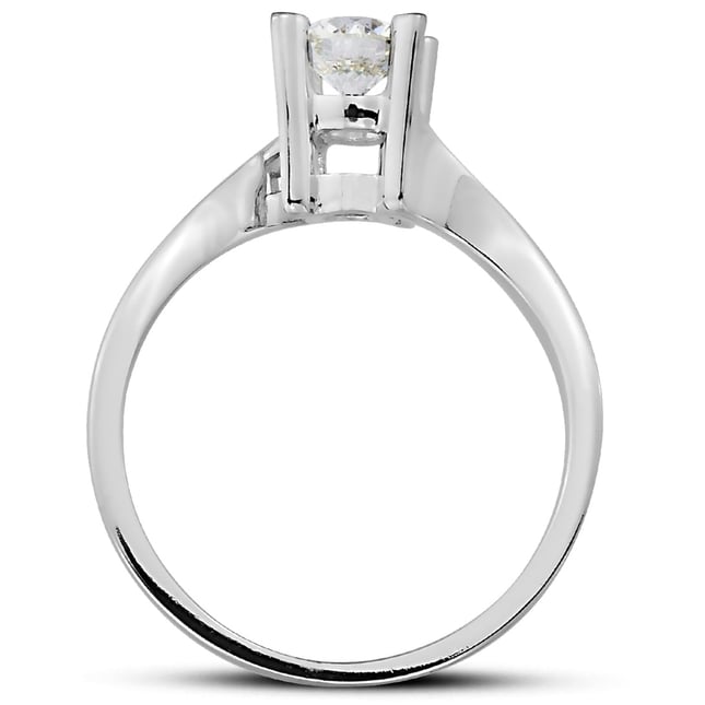0.50 Ct Diamond Solitaire Bypass Solid Gold Ring