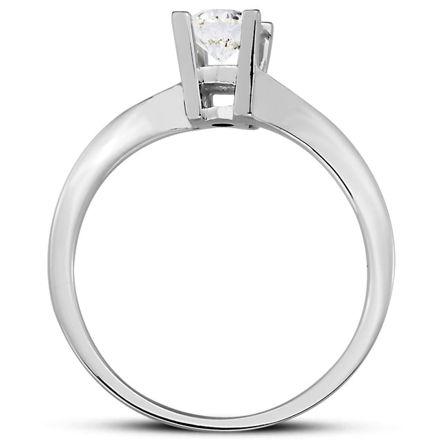 0.50 Ct Diamond Solitaire Bypass Solid Gold Ring
