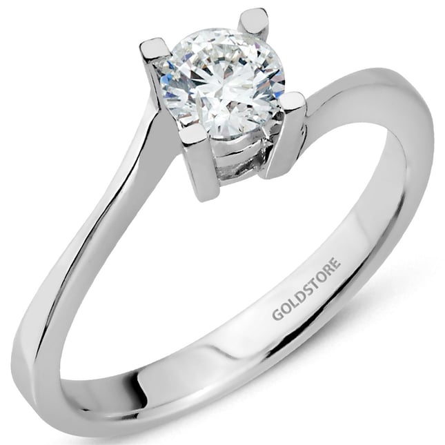 0.50 Ct Diamond Solitaire Bypass Solid Gold Ring