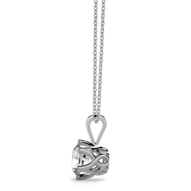 0.50 Ct Diamond 6 Prong Solitaire Solid Gold Necklace