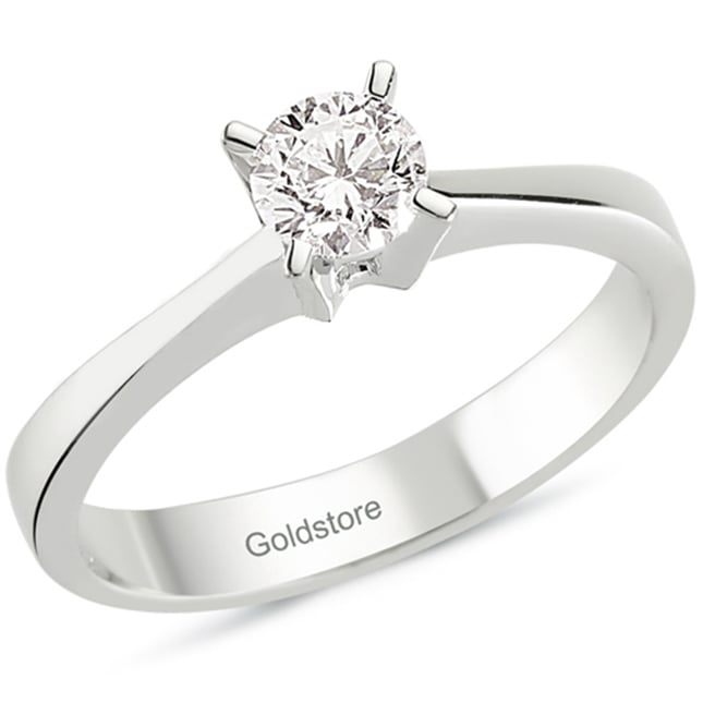 0.40 Ct Diamond Solitaire Solid Gold Ring