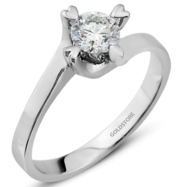 0.50 Ct Diamond Solitaire Solid Gold Ring