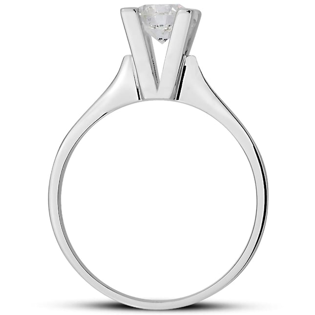 0.58 Ct Diamond Solitaire Solid Gold Ring
