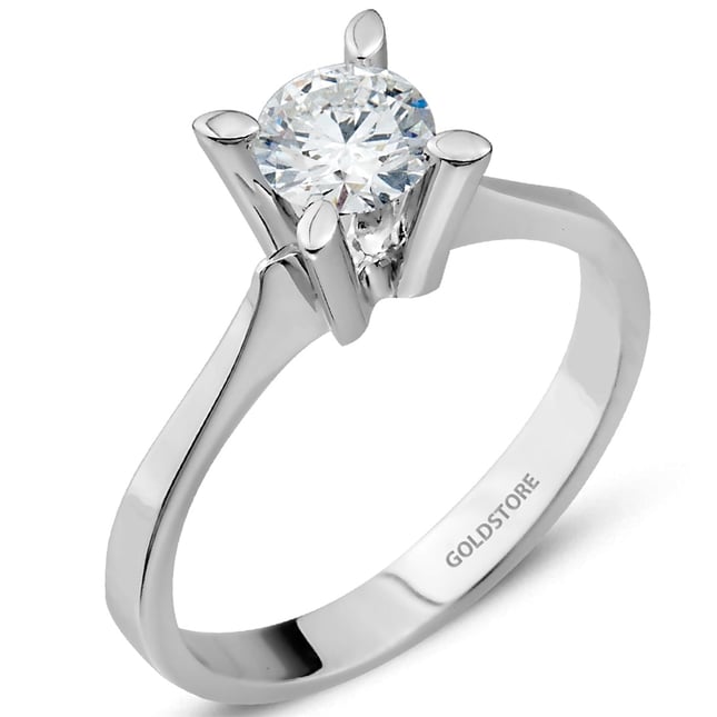 0.64 Ct Diamond Solitaire Solid Gold Ring