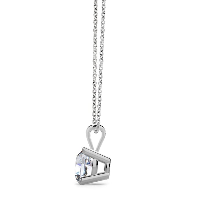 0.70 Ct Diamond 4 Prong Solitaire Solid Gold Necklace