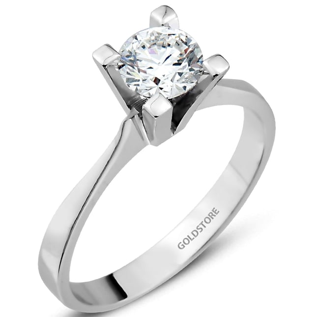 0.70 Ct Diamond Solitaire Solid Gold Ring