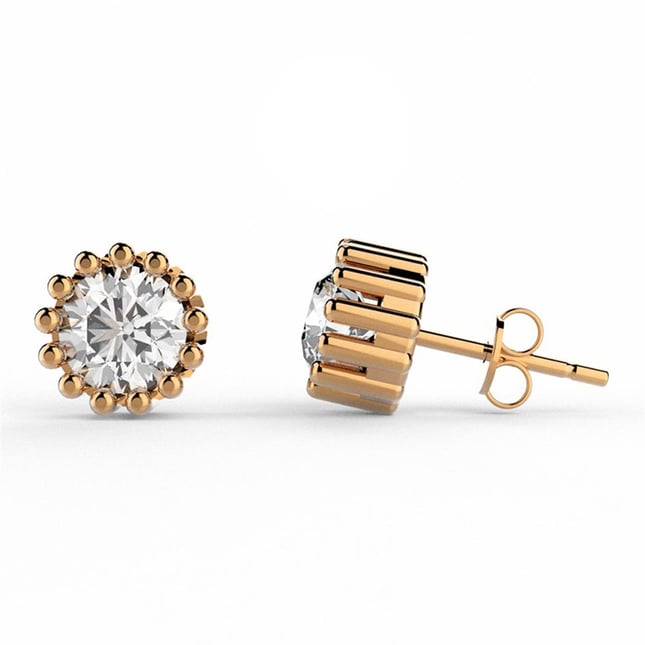 Goldstore-0.8 ct. Pırlanta Tektaş Küpe