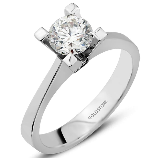 0.81 Ct Diamond Solitaire Solid Gold Ring