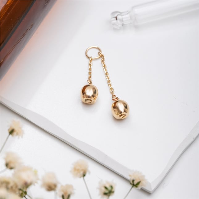 Cremation Engraved Solid Gold Necklace