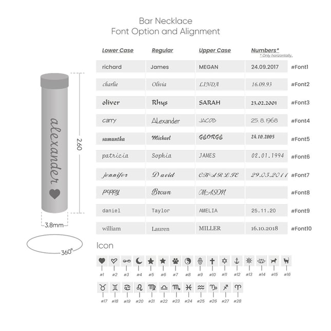 Cremation Engraved Personalized Cylinder Solid Gold Necklace