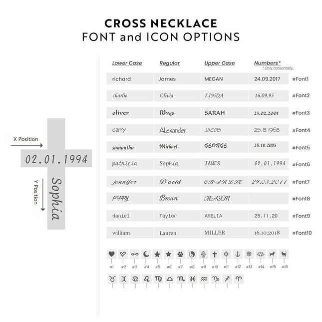 Cremation Cross Engraved Solid Gold Necklace