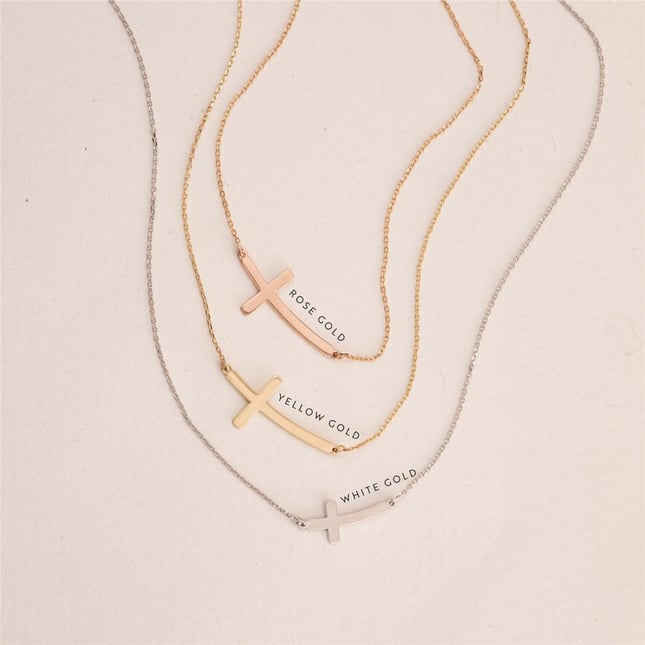 Cross Solid Gold Necklace
