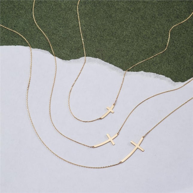 Cross Solid Gold Necklace