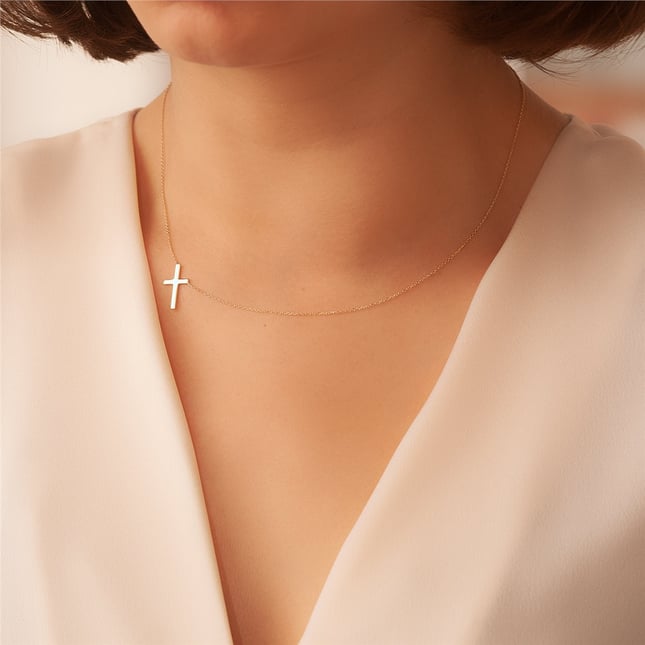 Cross Solid Gold Necklace