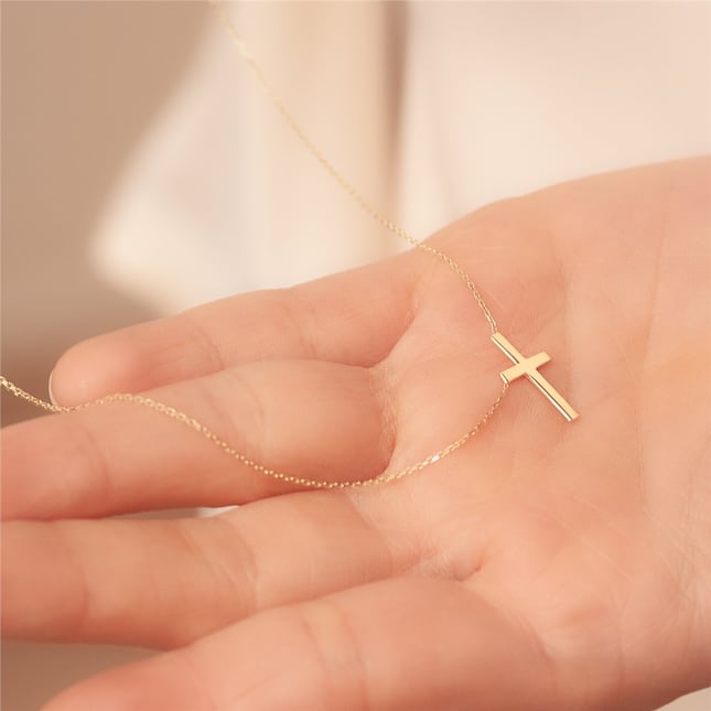 Cross Solid Gold Necklace