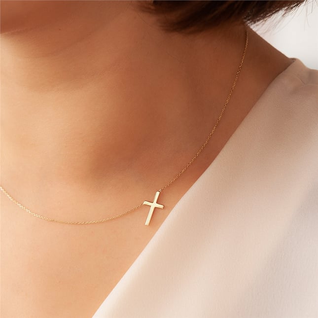 Cross Solid Gold Necklace