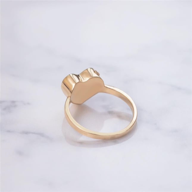 Cremation Initial Solid Gold Ring