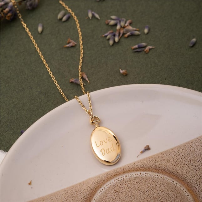 Cremation Cross Engraved Solid Gold Necklace