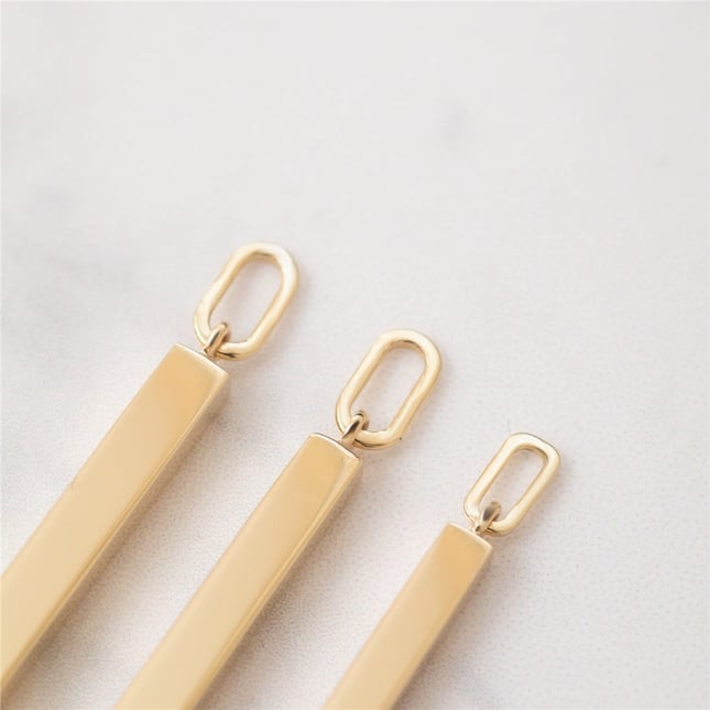 Initial Personalized 3D Bar Solid Gold Necklace
