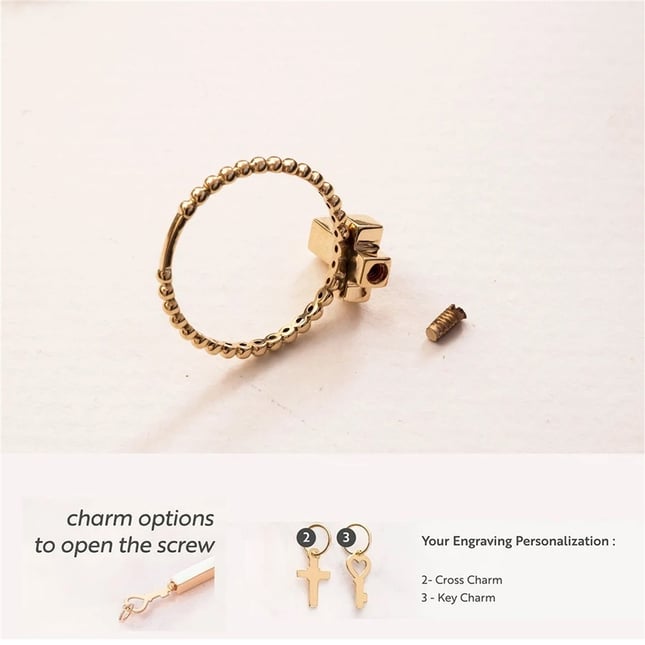Cremation Cross Engraved Solid Gold Ring