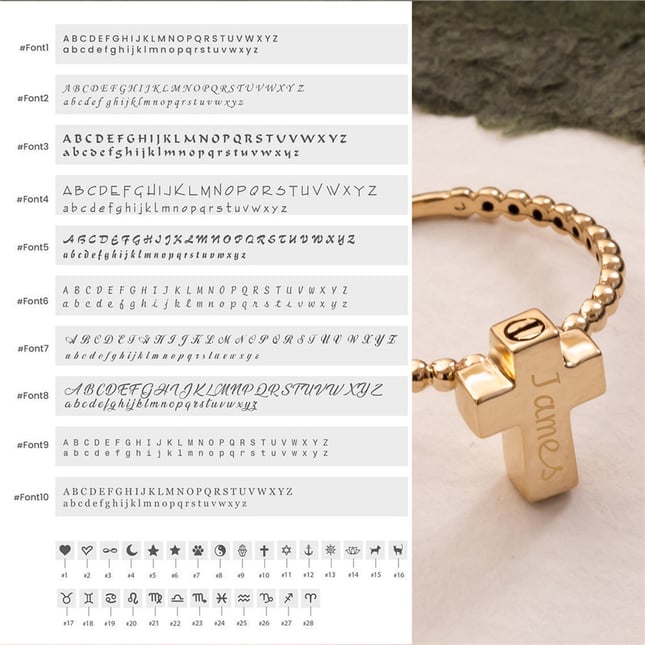 Cremation Cross Engraved Solid Gold Ring