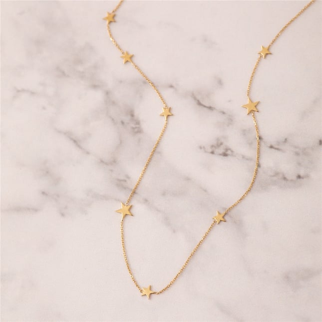 Star Solid Gold Necklace