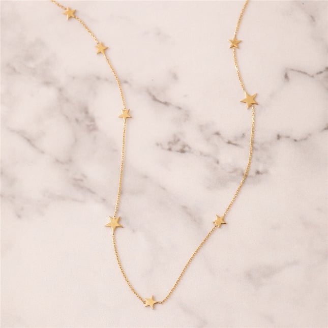 Star Solid Gold Necklace