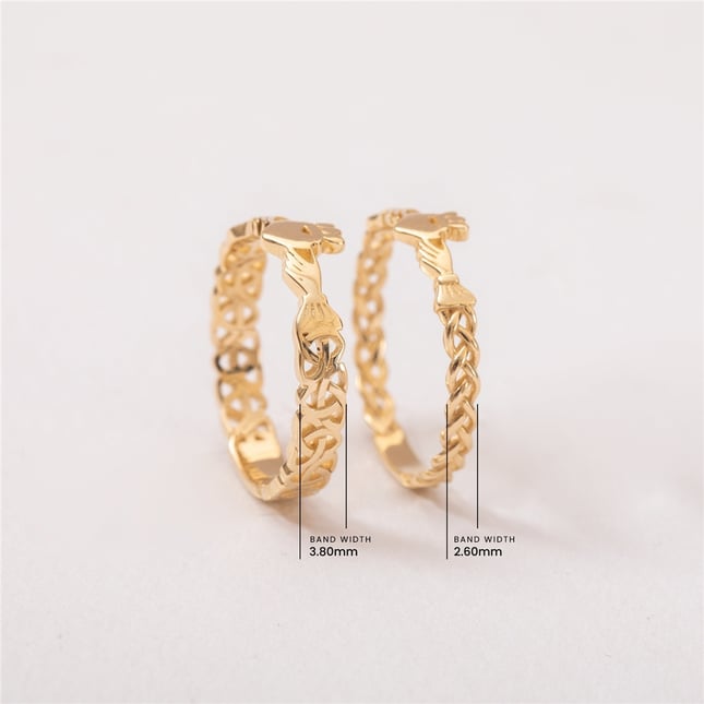 Heart Crown Celtic Solid Gold Ring