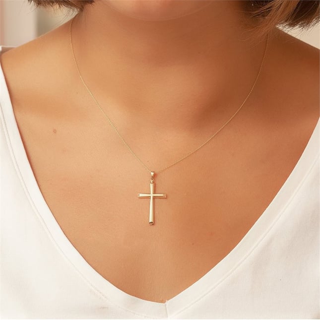 Cross Solid Gold Necklace
