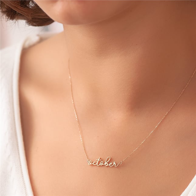Initial Solid Gold Necklace