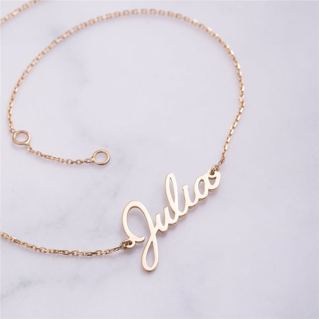 Initial Solid Gold Anklet