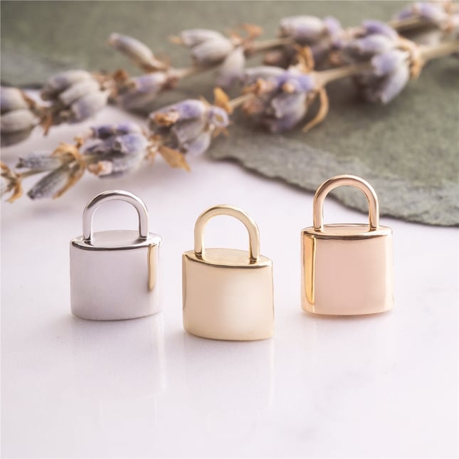 Cremation Padlock Paperclip Chain Solid Gold Necklace