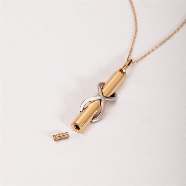 Cremation Infinity Solid Gold Necklace