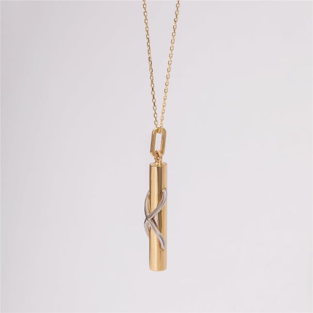 Cremation Infinity Solid Gold Necklace