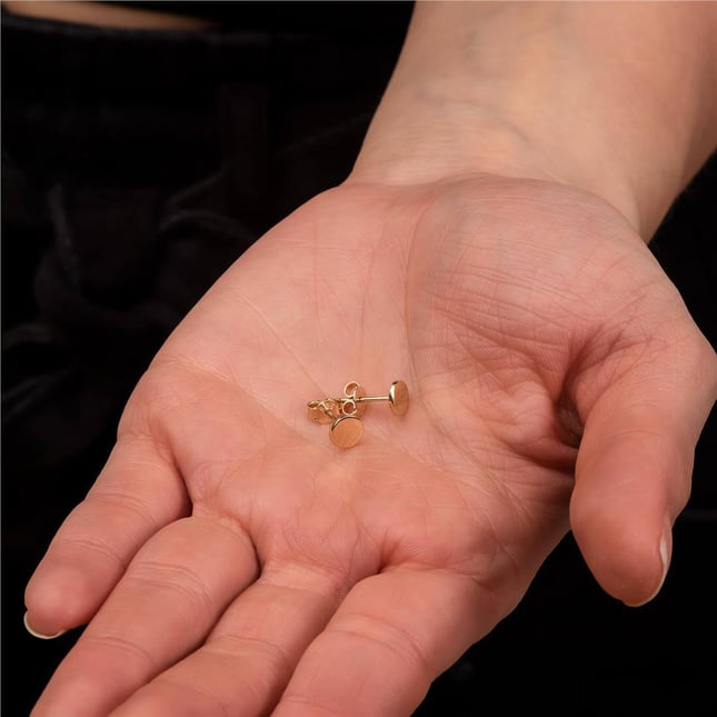 Hamsa Hand of Fatima Heart Sun Skull Stud Solid Gold Earring