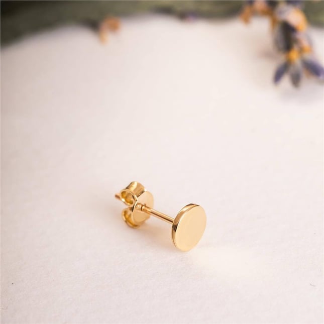 Hamsa Hand of Fatima Heart Sun Skull Stud Solid Gold Earring