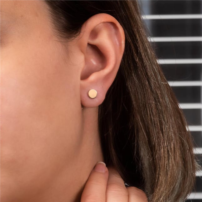 Hamsa Hand of Fatima Heart Sun Skull Stud Solid Gold Earring