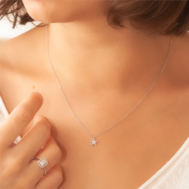 Star Solid Gold Necklace