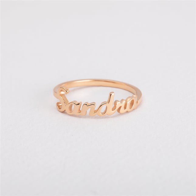 2 Name Custom Solid Gold Ring