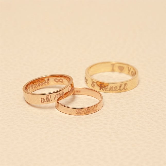 Heart Infinity Initial Solid Gold Ring