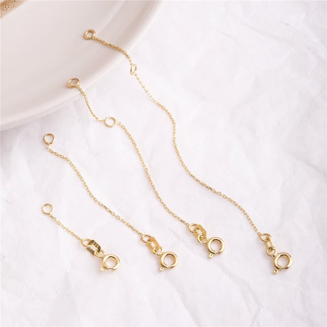 Cable Chain Solid Gold Bracelet Necklace Extender