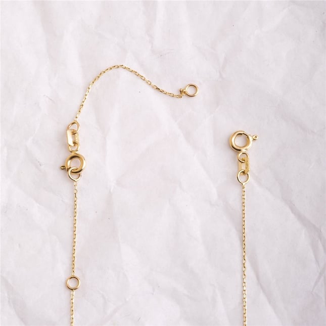 Cable Chain Solid Gold Bracelet Necklace Extender