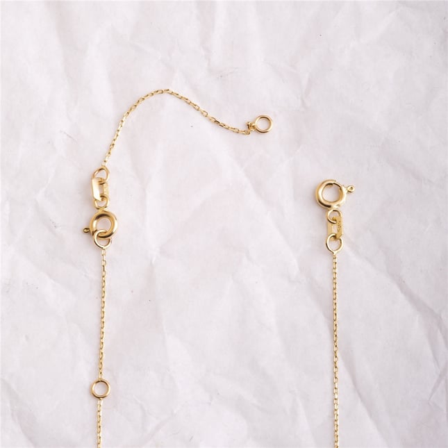 Cable Chain Solid Gold Bracelet Necklace Extender