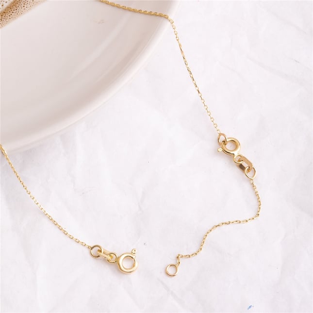 Cable Chain Solid Gold Bracelet Necklace Extender