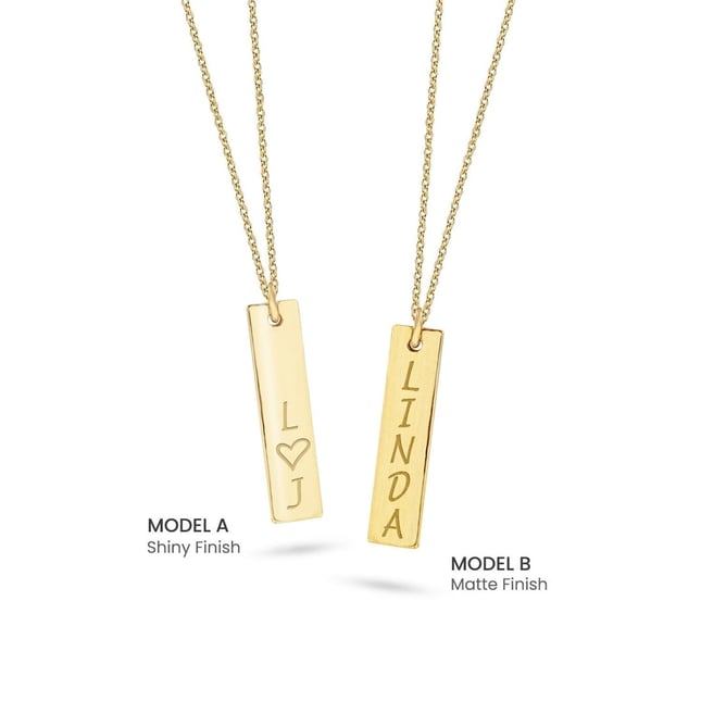 Heart Initial Solid Gold Necklace