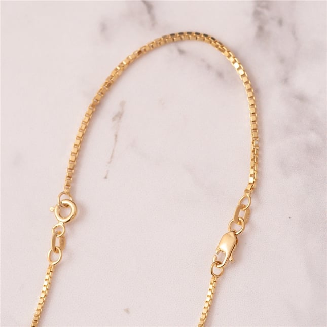 Box Chain Solid Gold Bracelet Necklace Extender