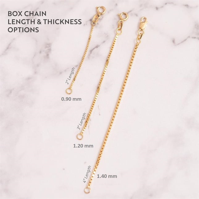 Box Chain Solid Gold Bracelet Necklace Extender