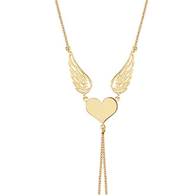 Heart Angel Solid Gold Hand Chain